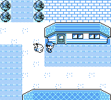 Screenshot – the ransacked house in Cerulean City after performing the Mew glitch on Route 24, with no police officer standing by the door.