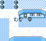 Screenshot – the ransacked house in Cerulean City, with the police officer standing there as intended.